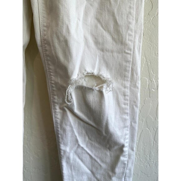 White House Black Market Slim Crop Distressed White Denim Jeans Size 2 minimal - Picture 16 of 16